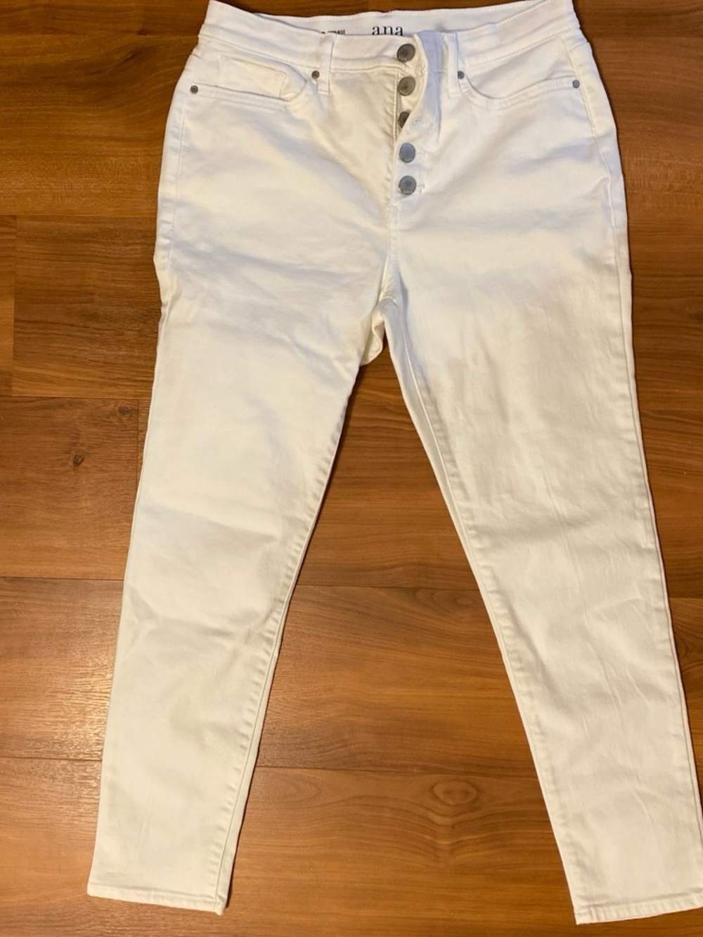 a.n.a White High-Rise Button-Fly Skinny Jeans